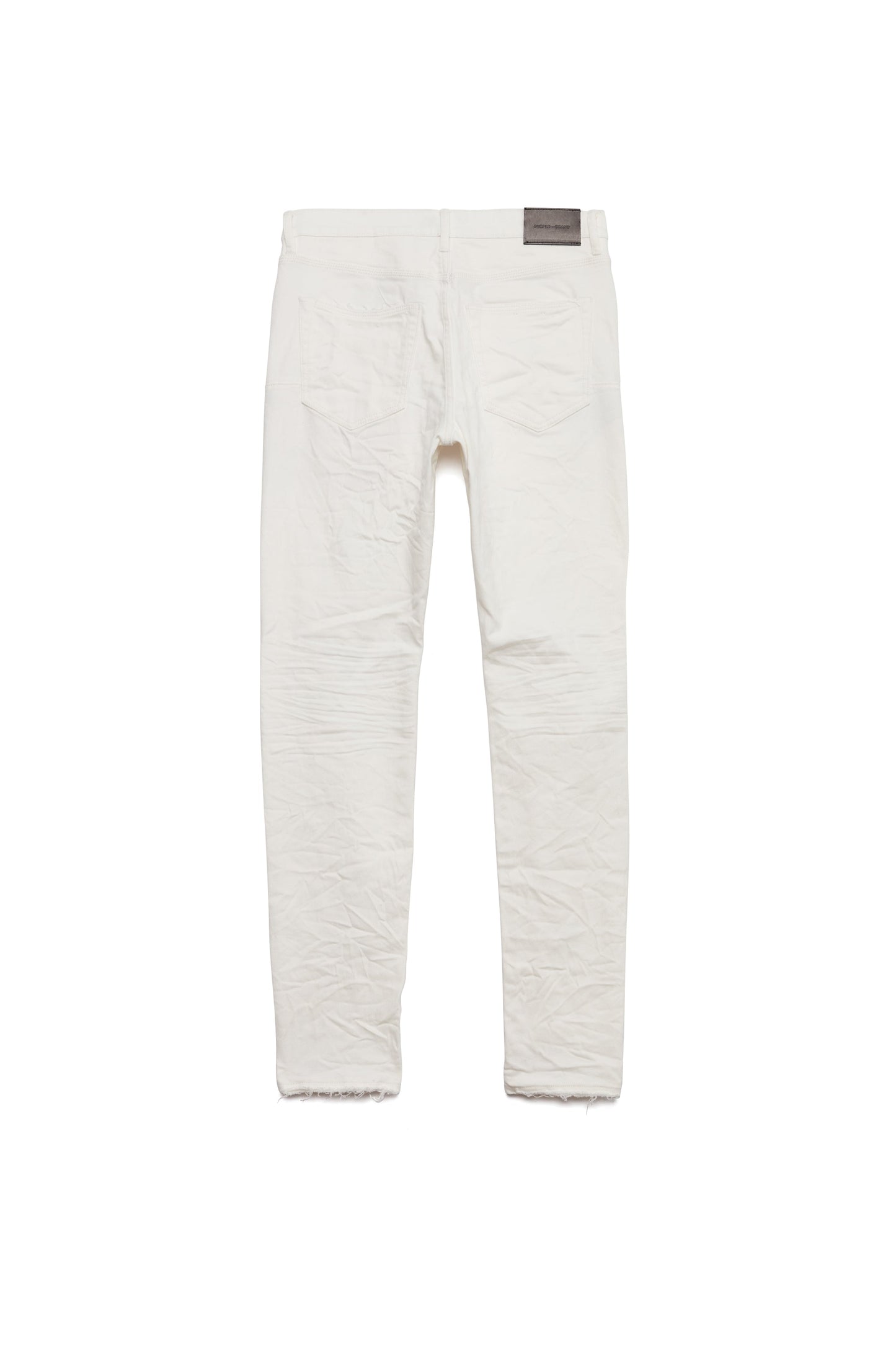 P001 LOW RISE SKINNY JEAN - Optic White Knee Slit