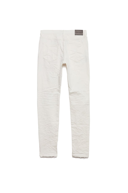 P001 LOW RISE SKINNY JEAN - Optic White Knee Slit
