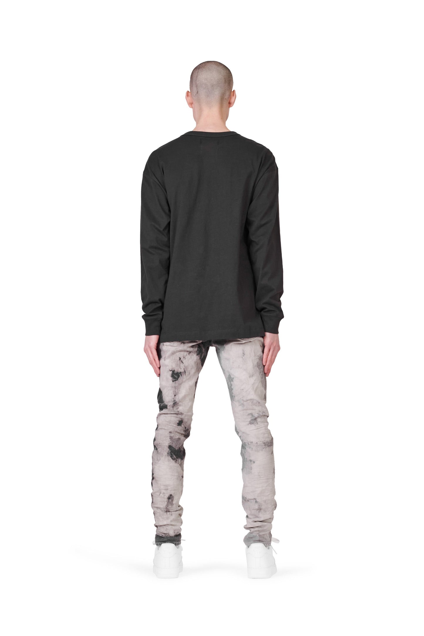 P001 LOW RISE SKINNY JEAN - Two Tone Bleach Grey
