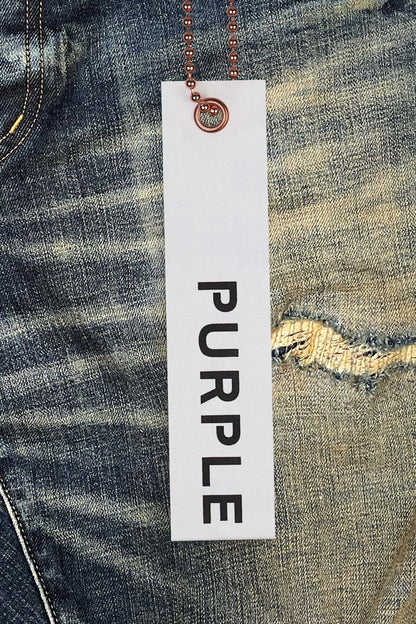 P002 MID RISE SLIM JEAN - Dirty Indigo Blowout