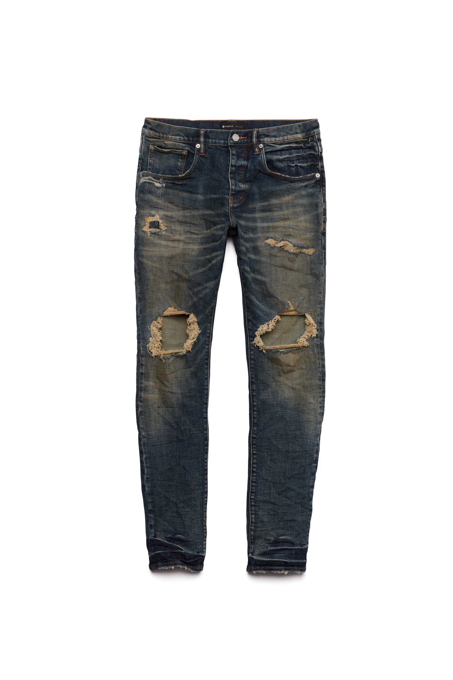 P002 MID RISE SLIM JEAN - Dirty Indigo Blowout
