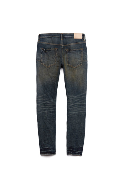 P002 MID RISE SLIM JEAN - Dirty Indigo Blowout