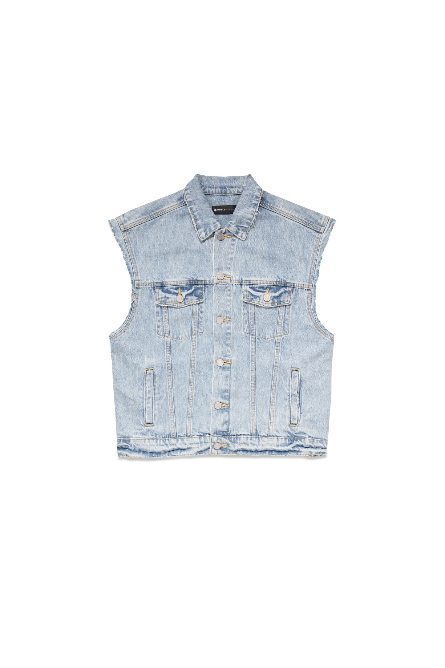 P016 Light Indigo Embroidered Vest