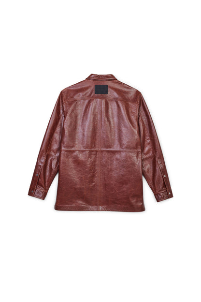 P327 LONG SLEEVE SHIRT JACKET - Shiny Leather Cathay Spice