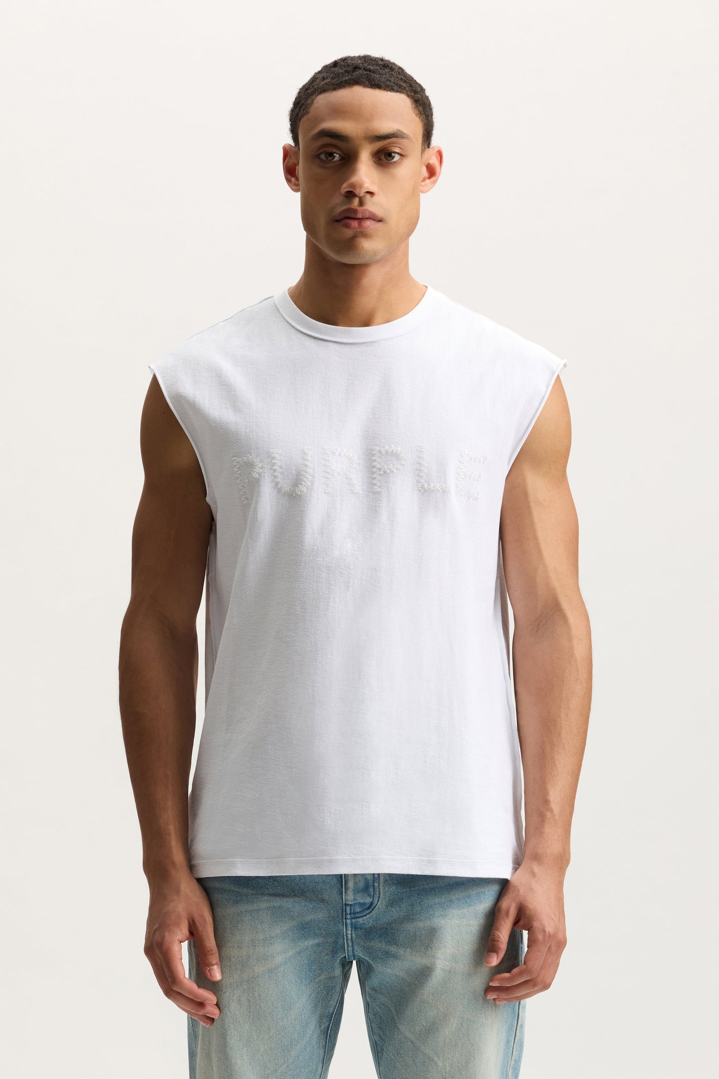 Beaded Wordmark Tank Top