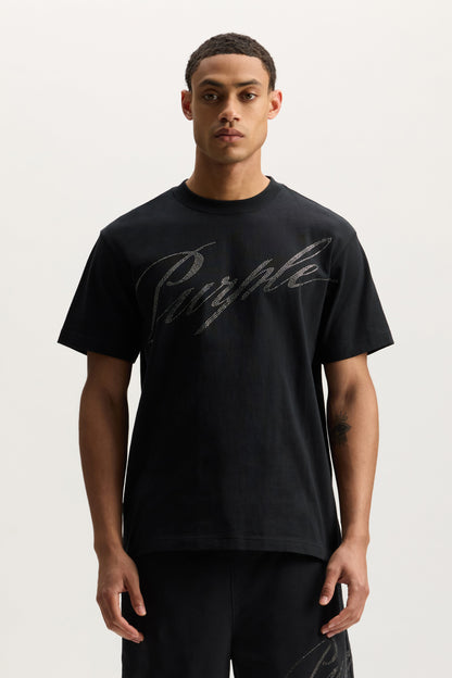 Crystal Slanted Script Tee