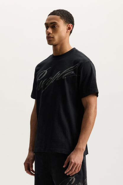 Crystal Slanted Script Tee
