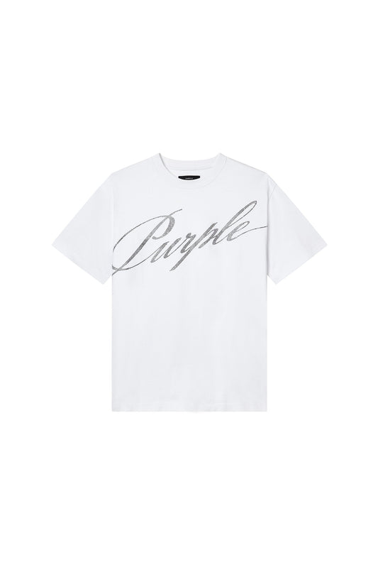 Crystal Slanted Script Tee