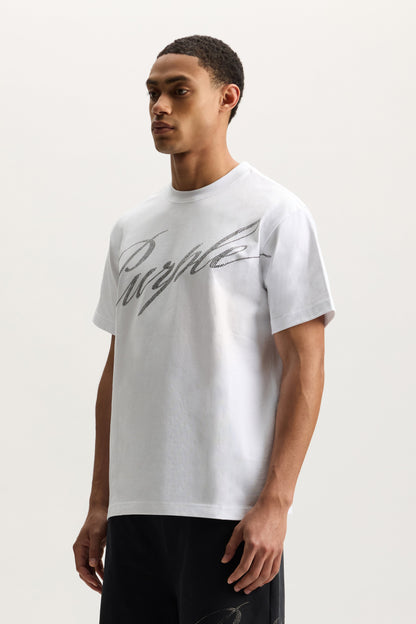 Crystal Slanted Script Tee