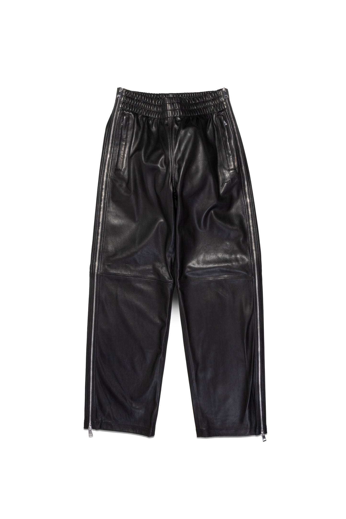 Leather Side Zip Track Pant