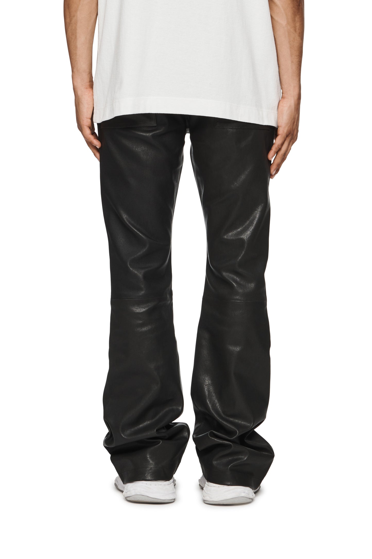 P531 Leather Slim Flare Pants