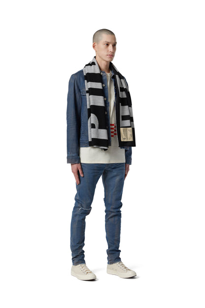P905 SCARF - Exclusive Greyscale Oversized Logo