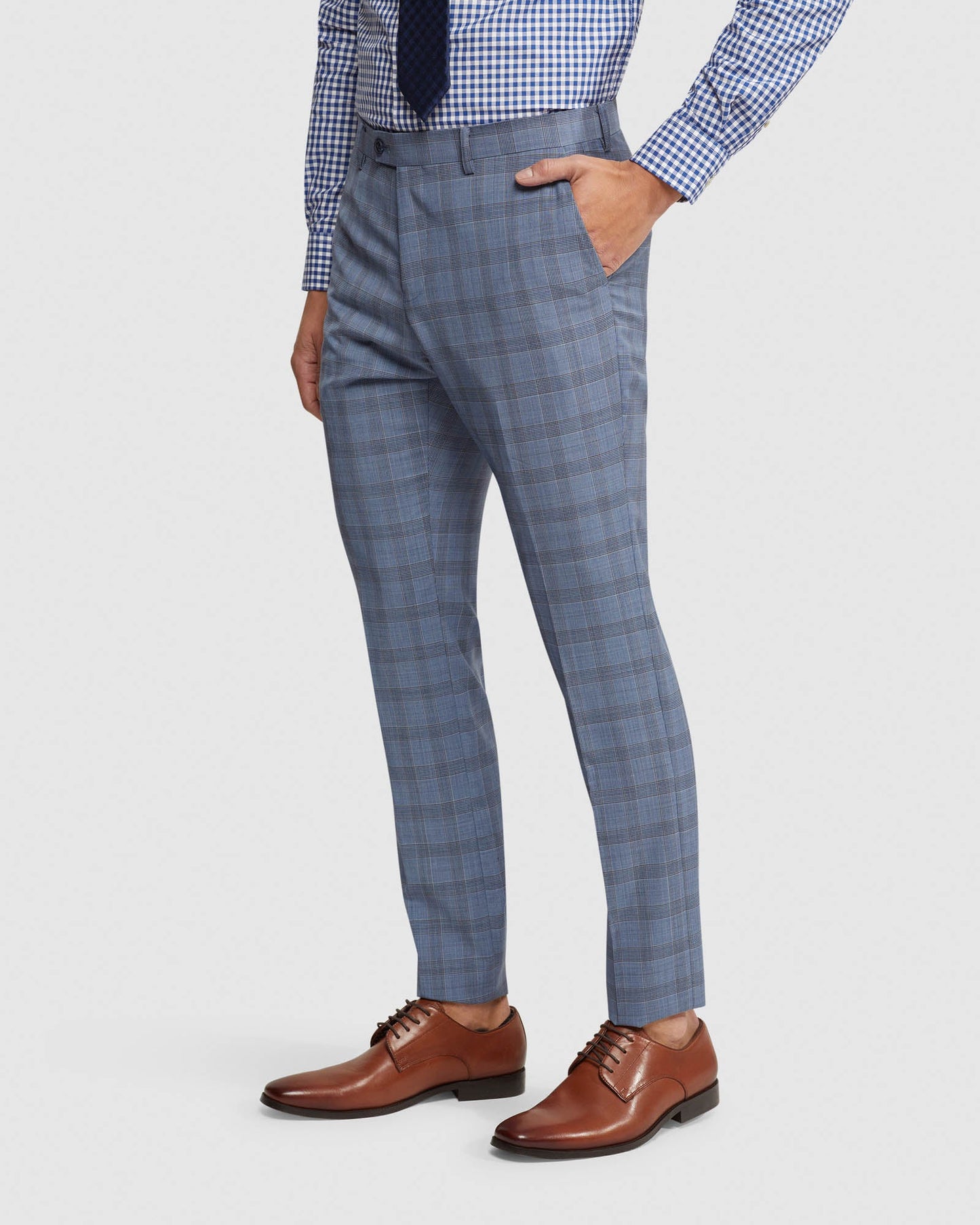 Hopkins Wool Checked Suit Trousers