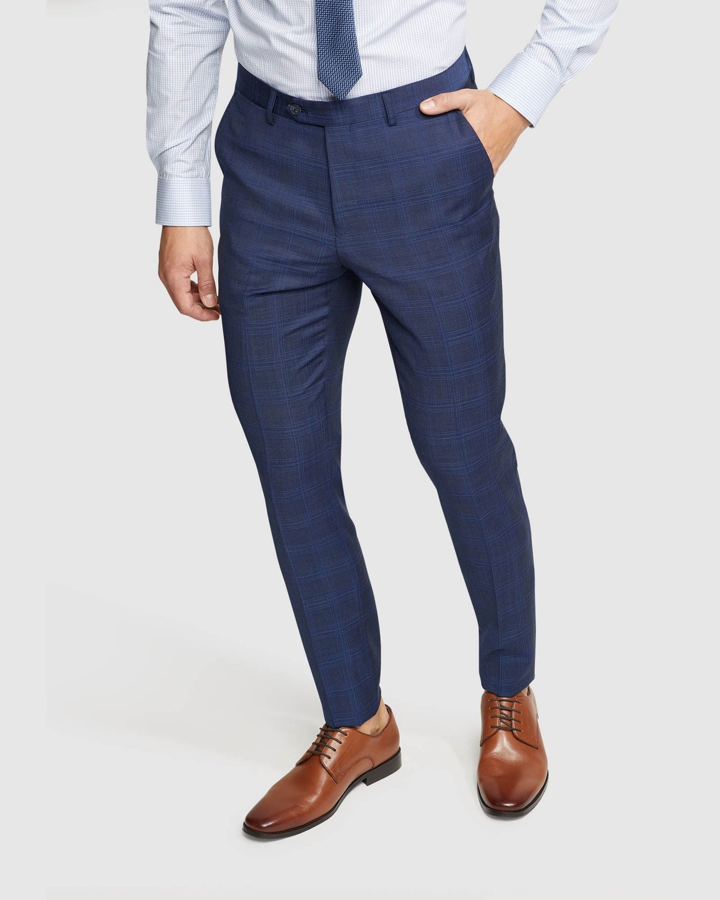 Byron Wool Checked Suit Trousers