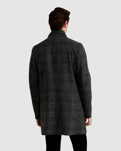 Dunbar Wool Rich Check Overcoat