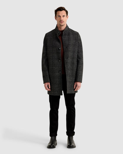 Dunbar Wool Rich Check Overcoat