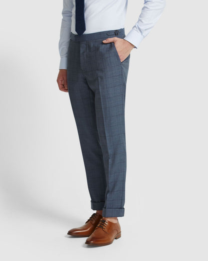 Byron Wool Check Suit Trousers Side Tab