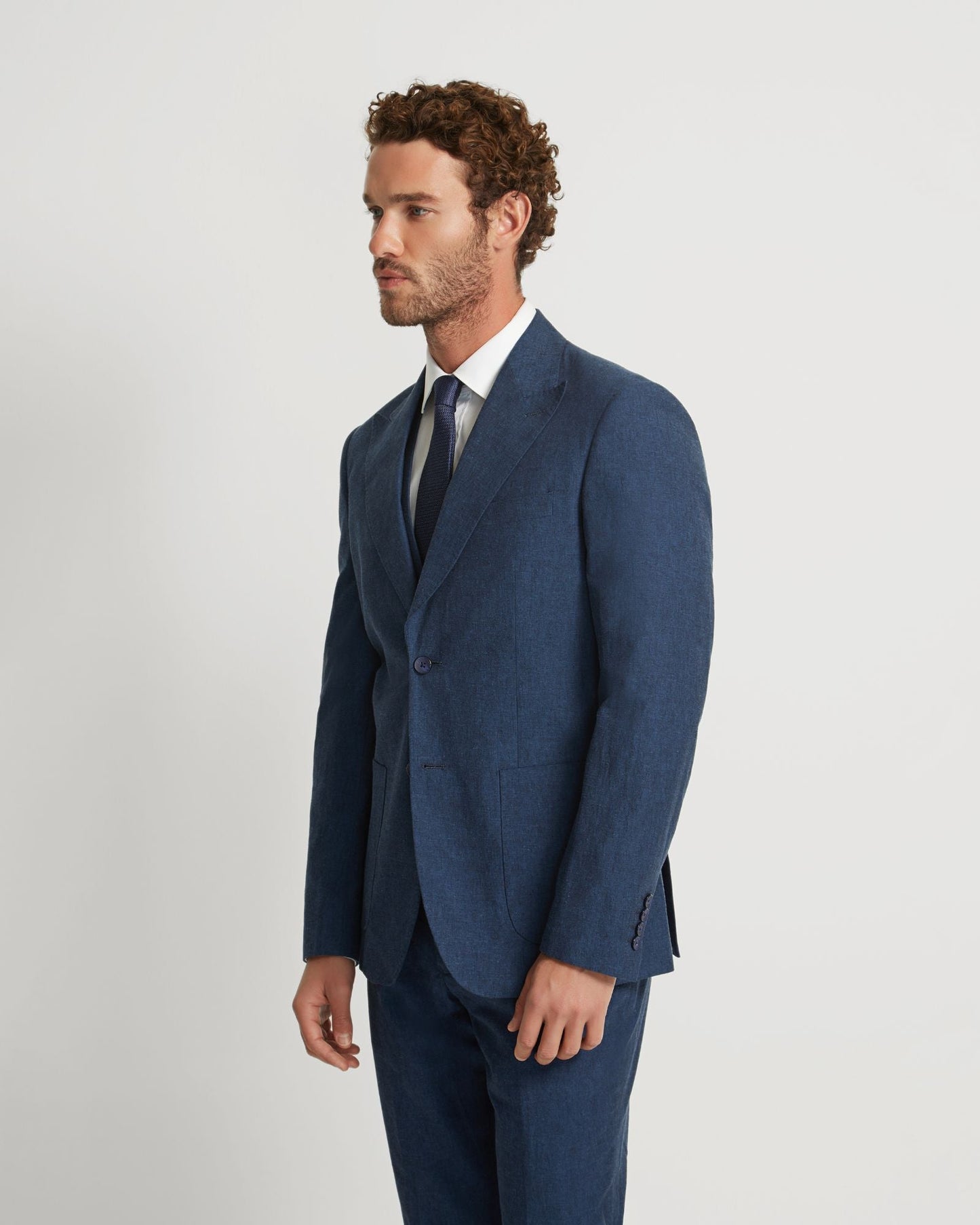 Byron Linen Blend Peak Lapel Jacket