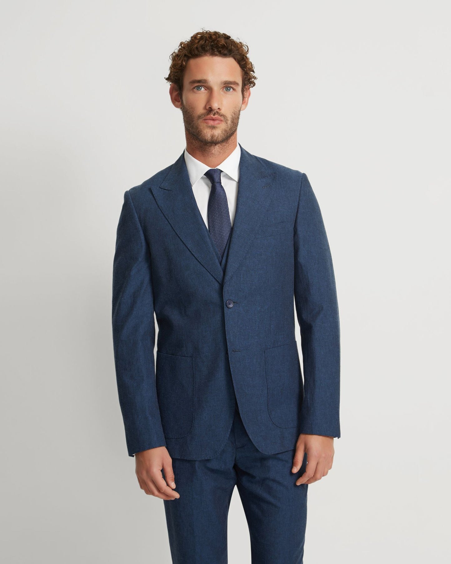 Byron Linen Blend Peak Lapel Jacket