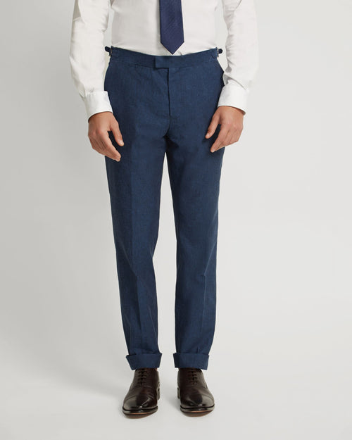Byron Linen Blend Cuffed Trousers