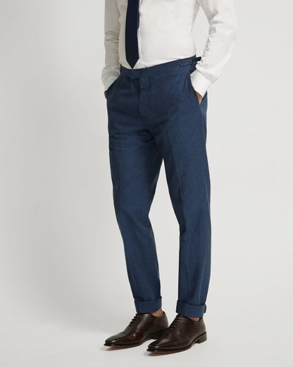 Byron Linen Blend Cuffed Trousers