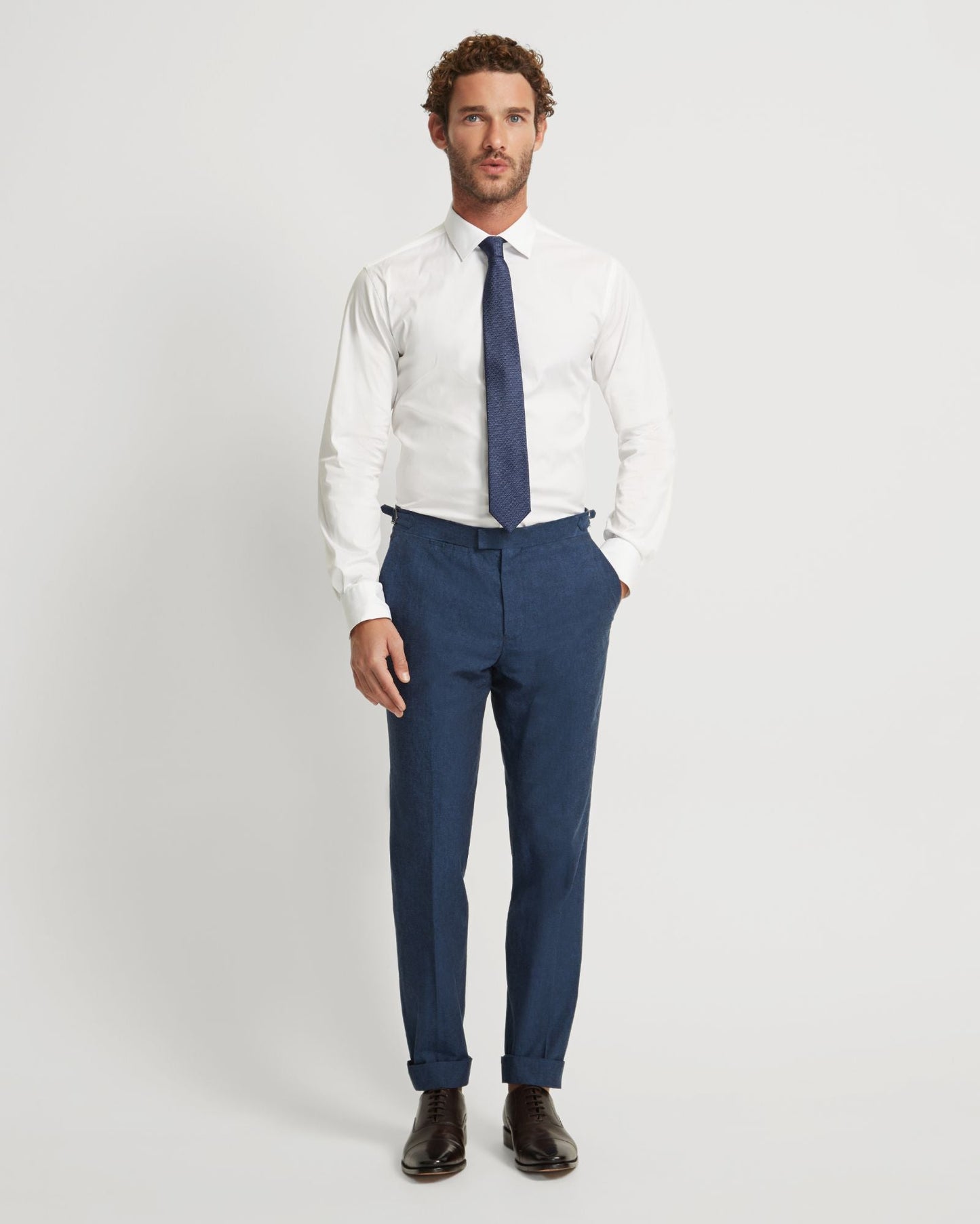 Byron Linen Blend Cuffed Trousers