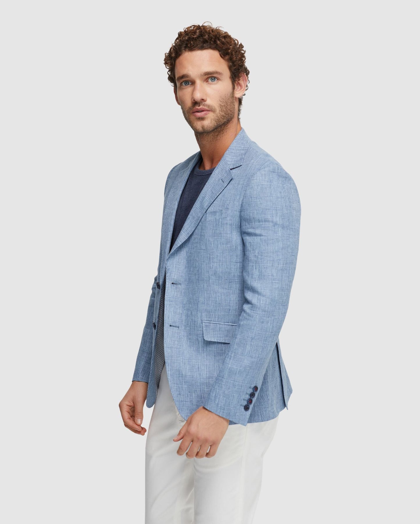 Blake Linen Check Blazer