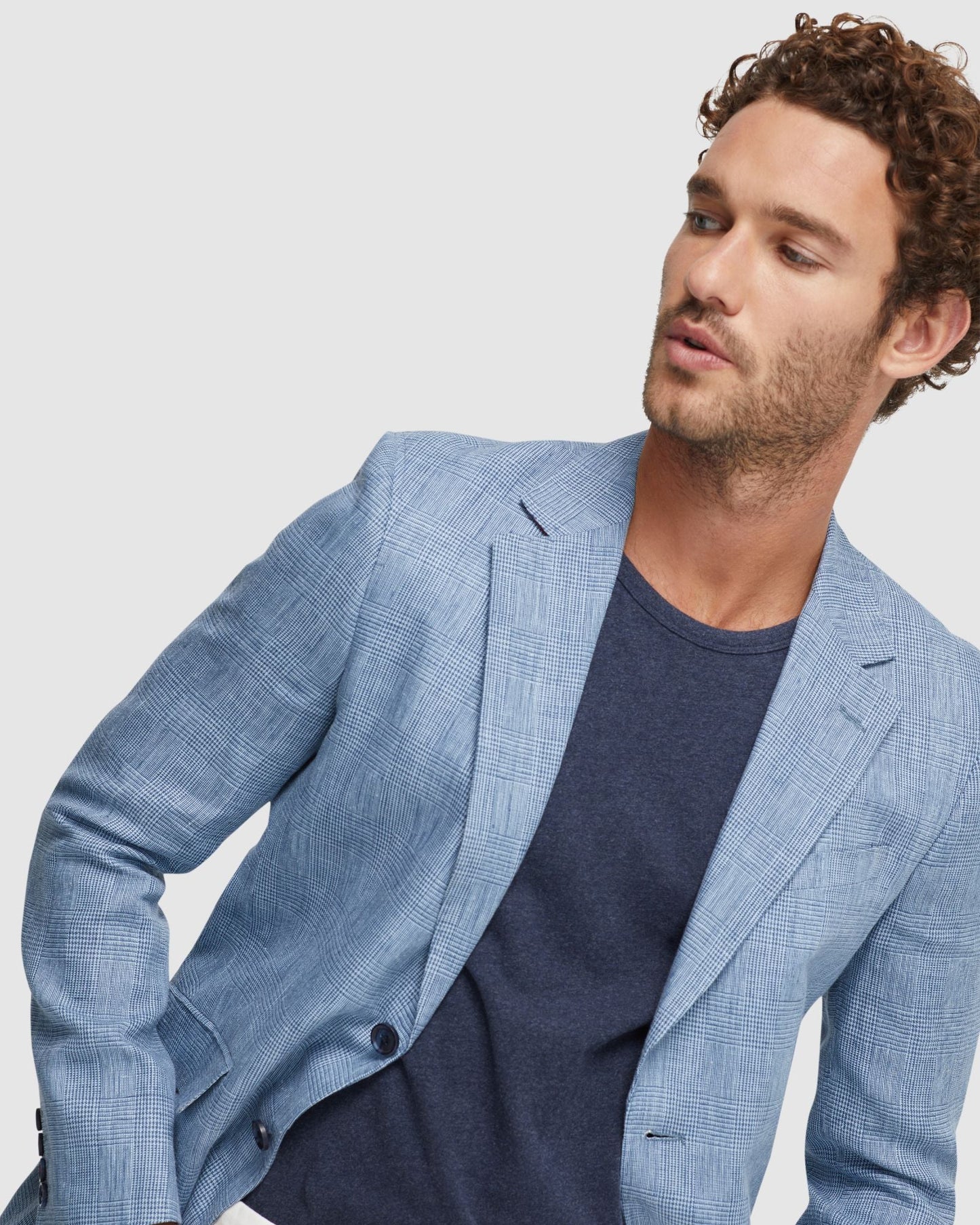 Blake Linen Check Blazer
