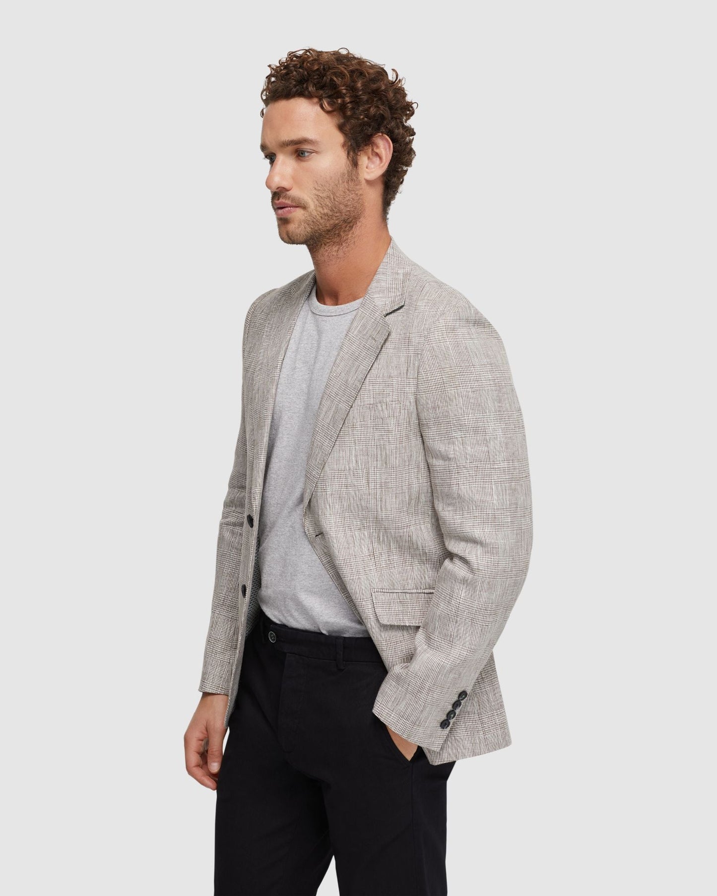 Blake Linen Check Blazer