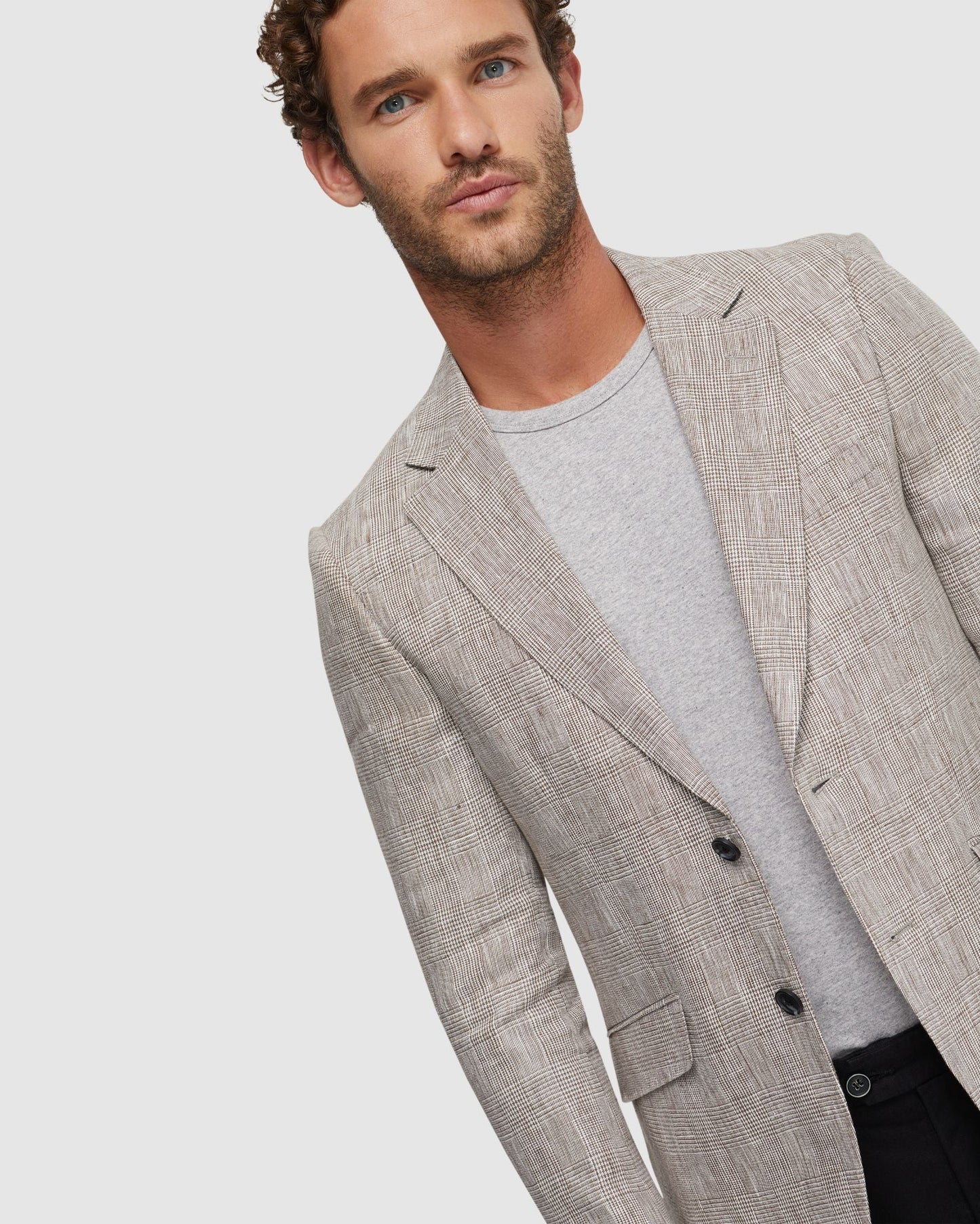 Blake Linen Check Blazer