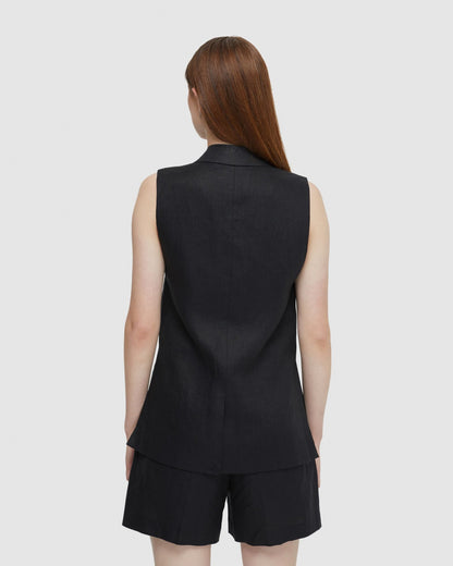 Scarlet Linen Waistcoat
