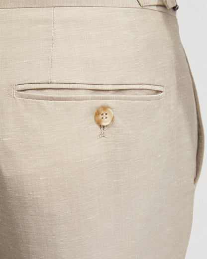 Byron Wool Linen Cuffed Suit Trousers
