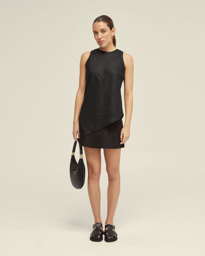 Hepburn Cotton Blend Mini Skirt