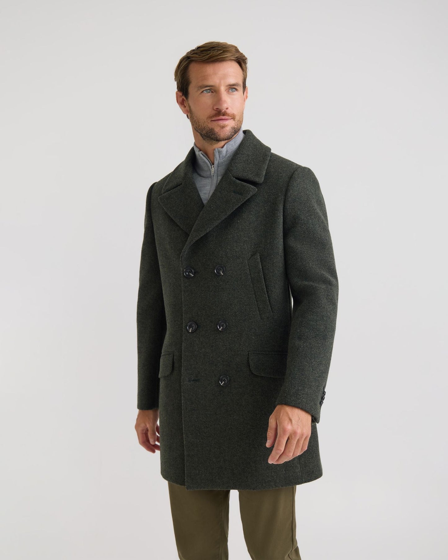 Mason Herringbone Wool Coat