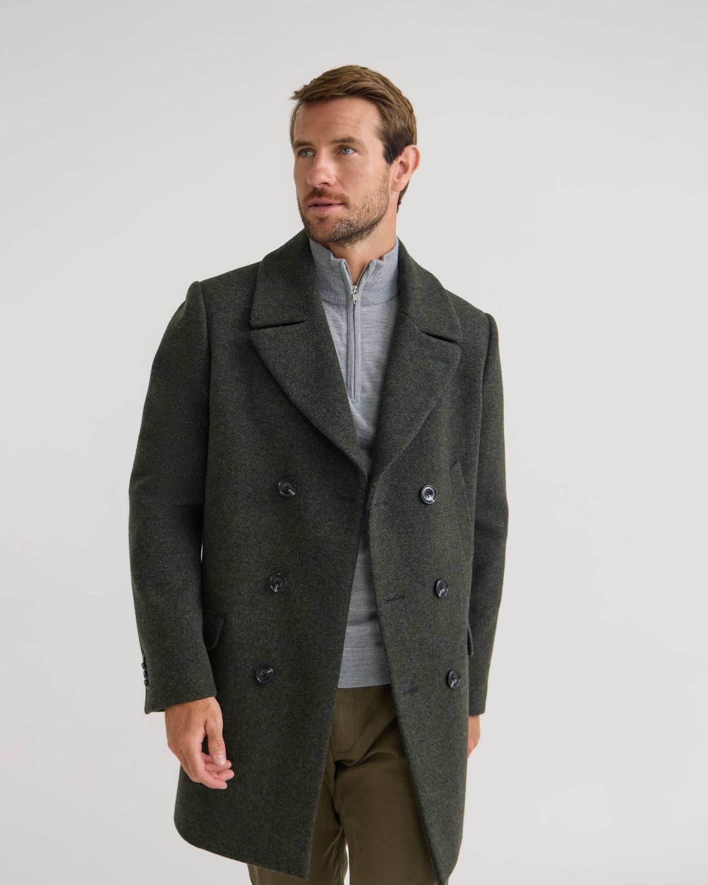 Mason Herringbone Wool Coat