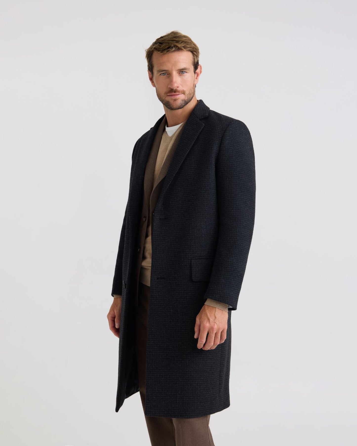 George Wool Check Coat