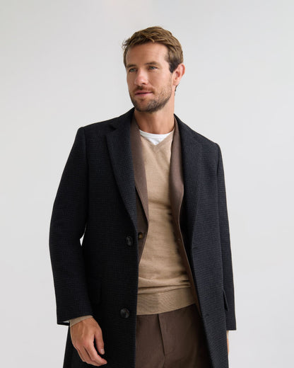 George Wool Check Coat