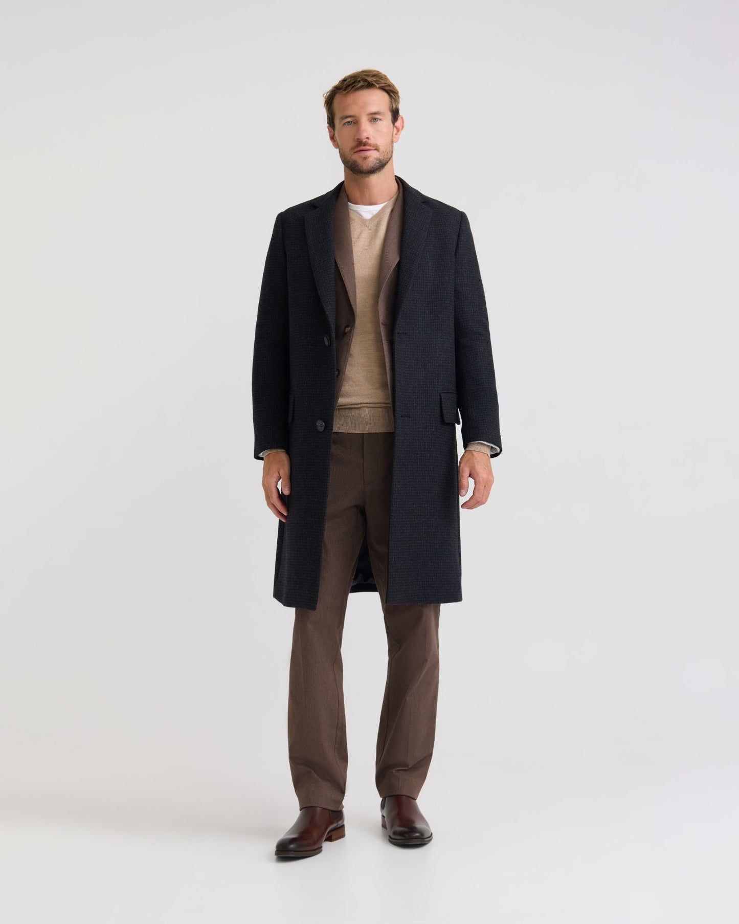 George Wool Check Coat
