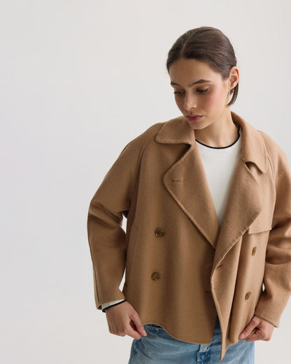 Daisy Wool Crop Trench Jacket