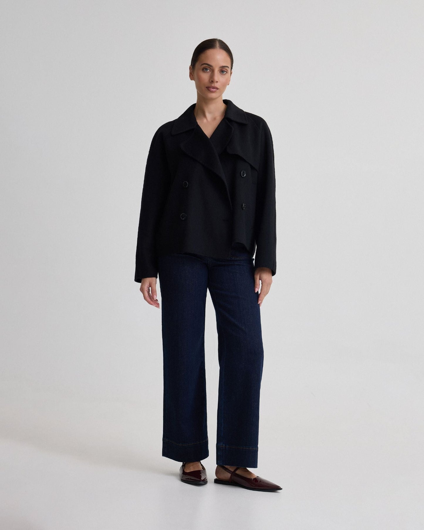 Daisy Wool Crop Trench Jacket