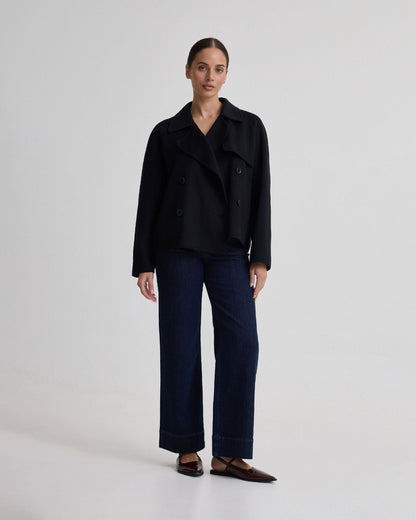 Daisy Wool Crop Trench Jacket