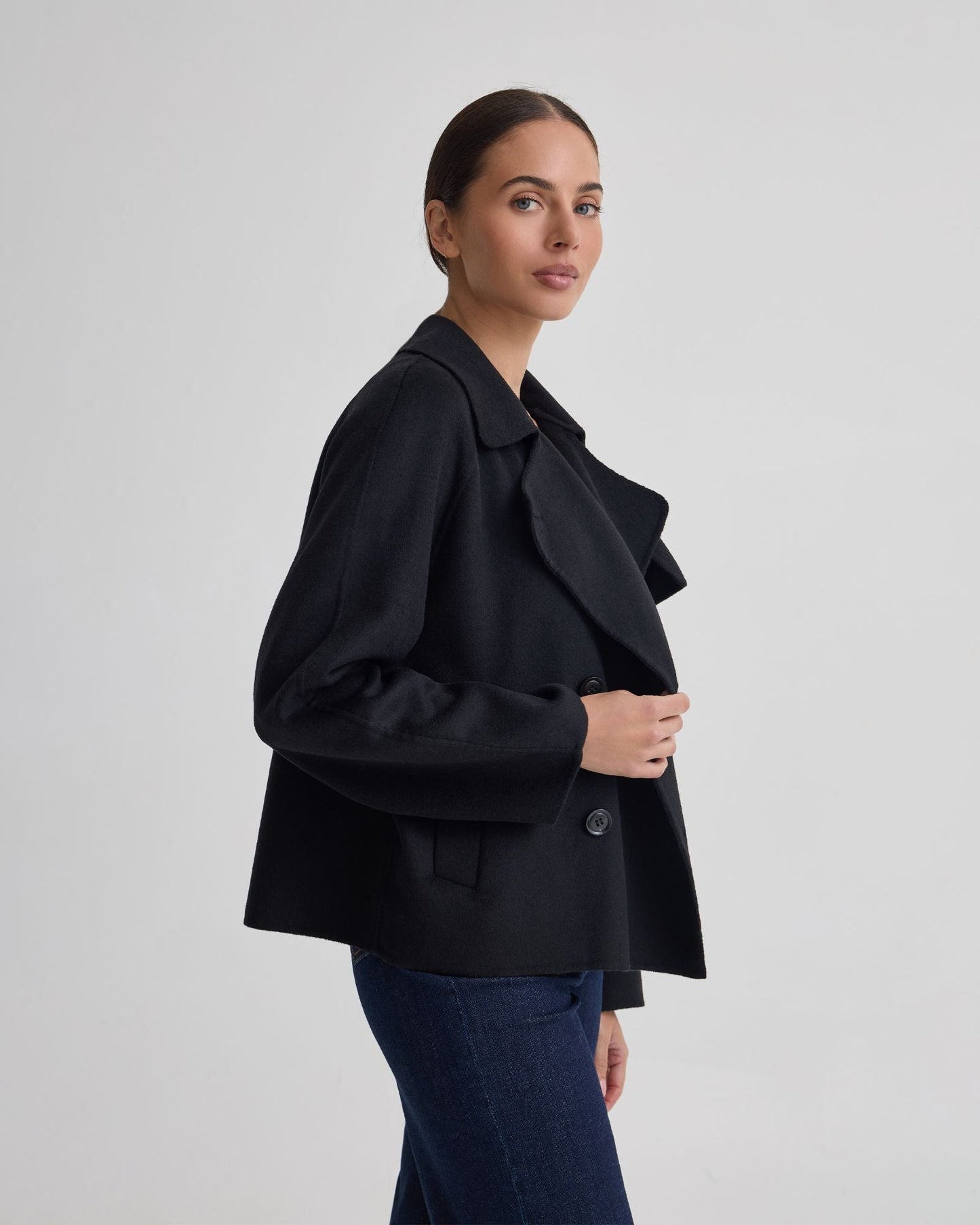 Daisy Wool Crop Trench Jacket