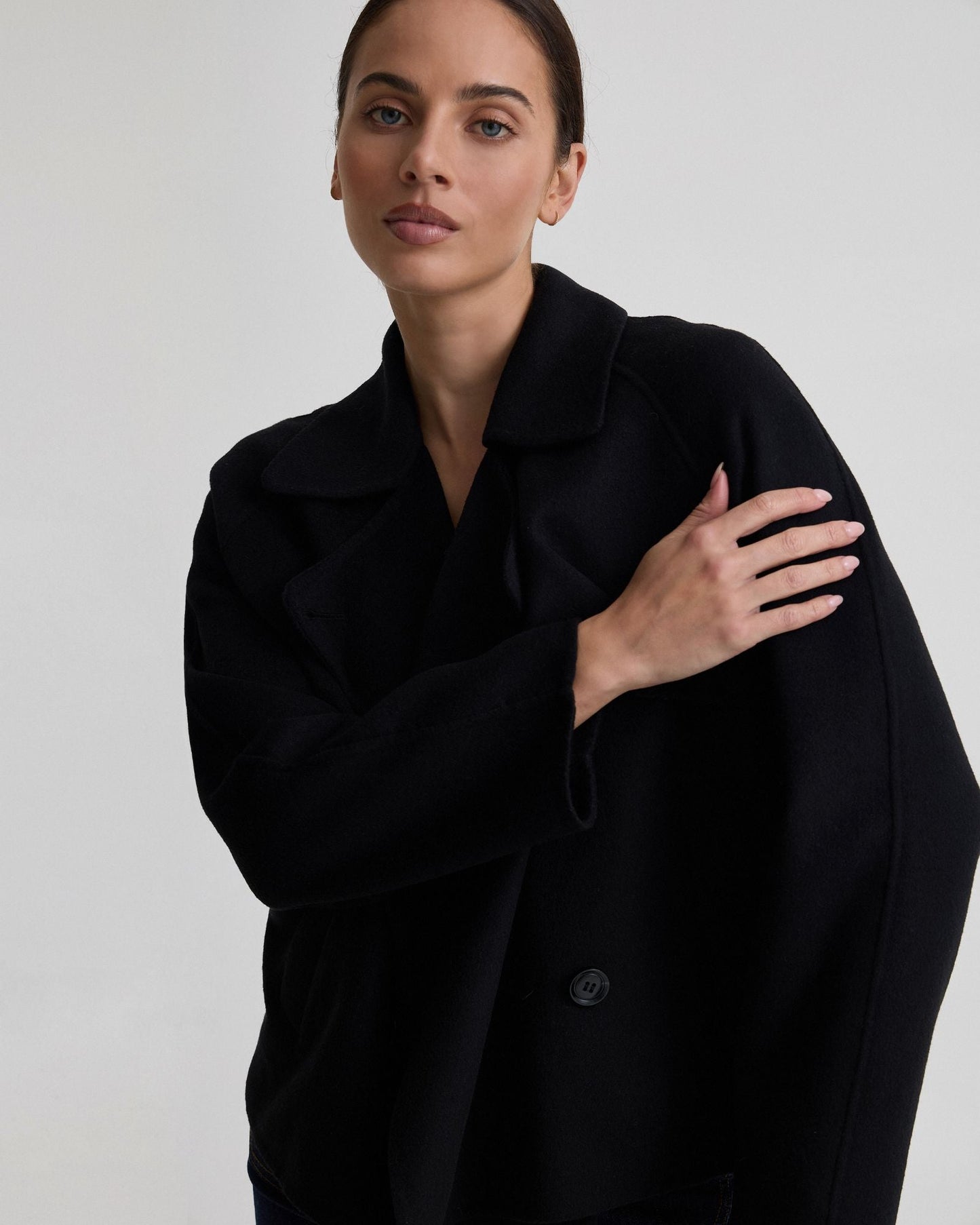 Daisy Wool Crop Trench Jacket