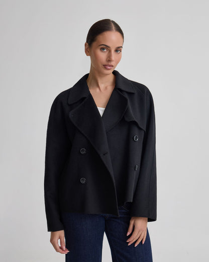 Daisy Wool Crop Trench Jacket