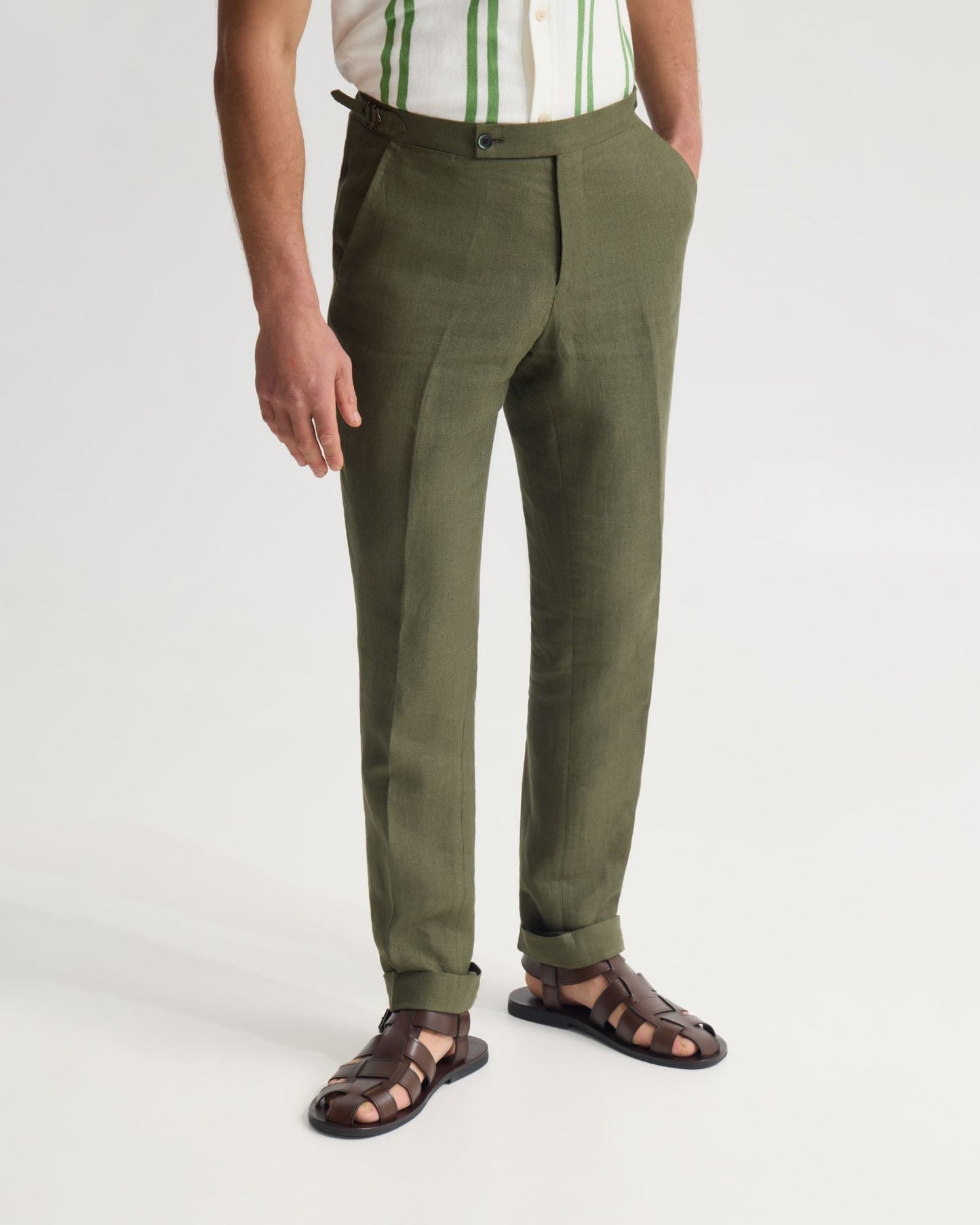 Byron Herringbone Pant Side Tab