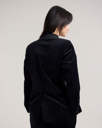 Raffi Velvet Collarless Blazer