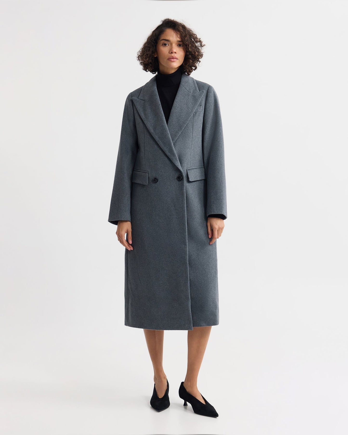 Saskia Double Breasted Wool Rich Coat