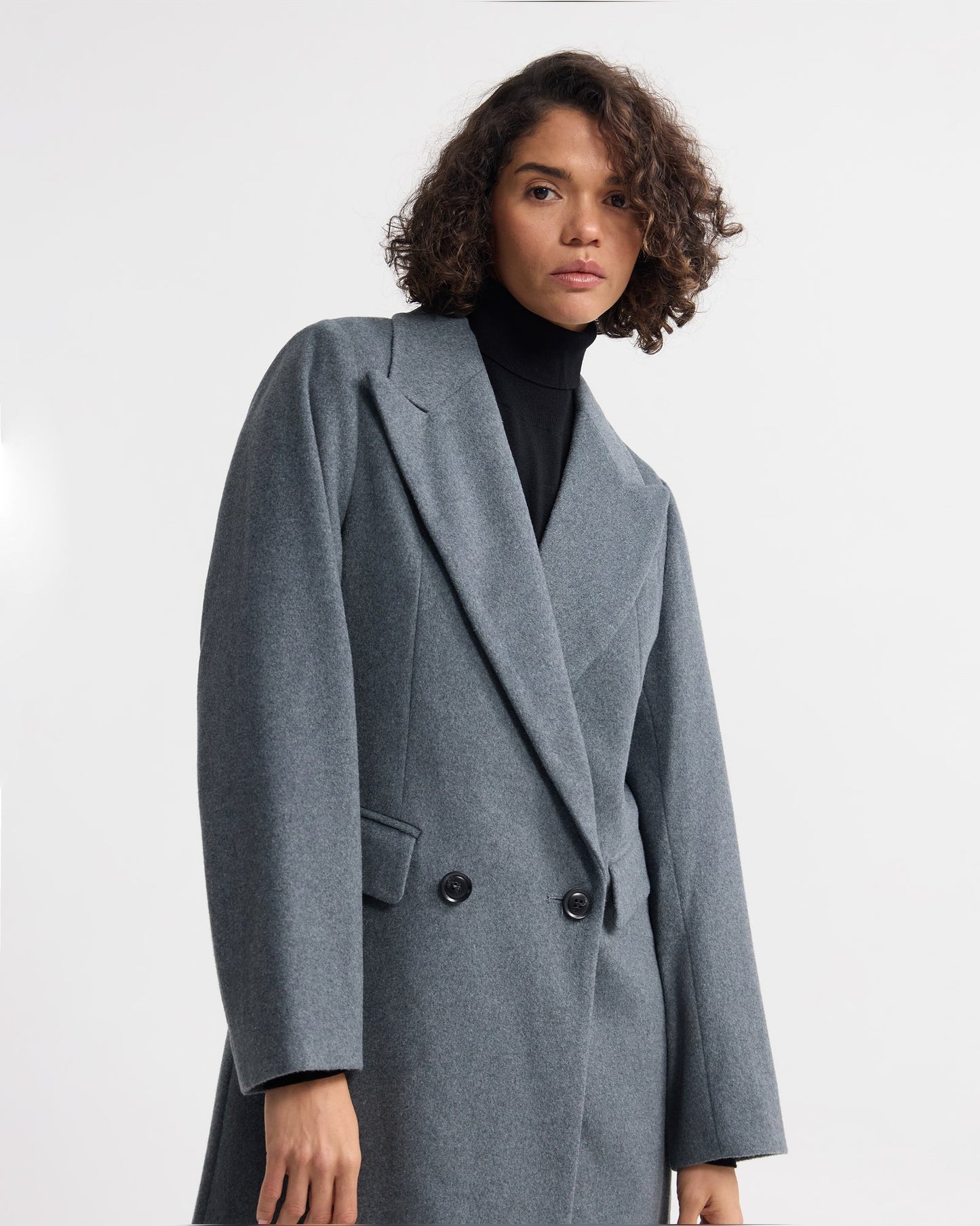 Saskia Double Breasted Wool Rich Coat