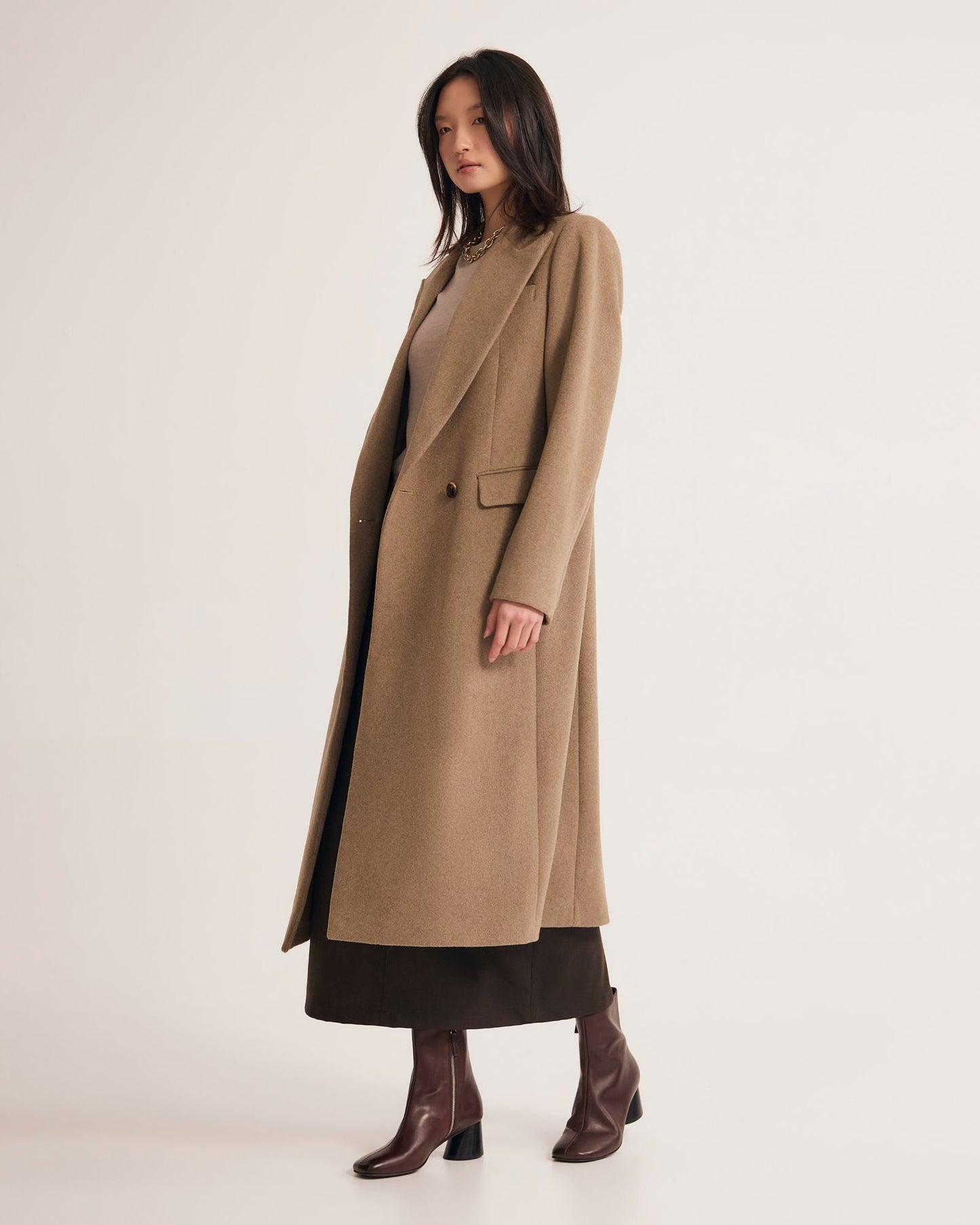 Saskia Double Breasted Wool Rich Coat