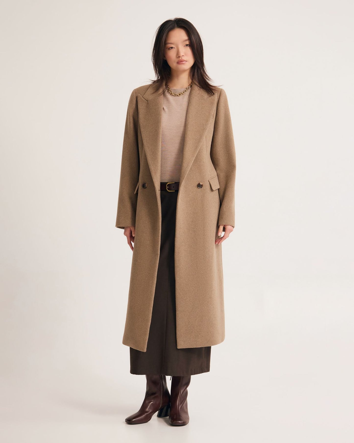 Saskia Double Breasted Wool Rich Coat